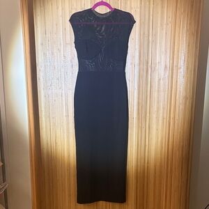 Zara Mesh Top Elegant Black Cotton Dress